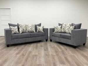 110 - Charcoal Sofa & Loveseat Set