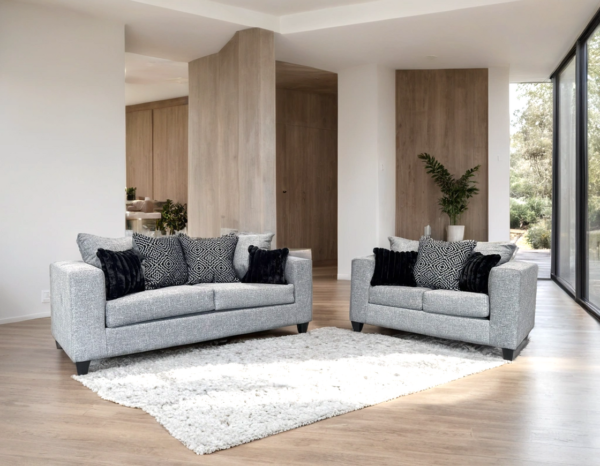 110 Sofa and Loveseat Set (Gunmetal)