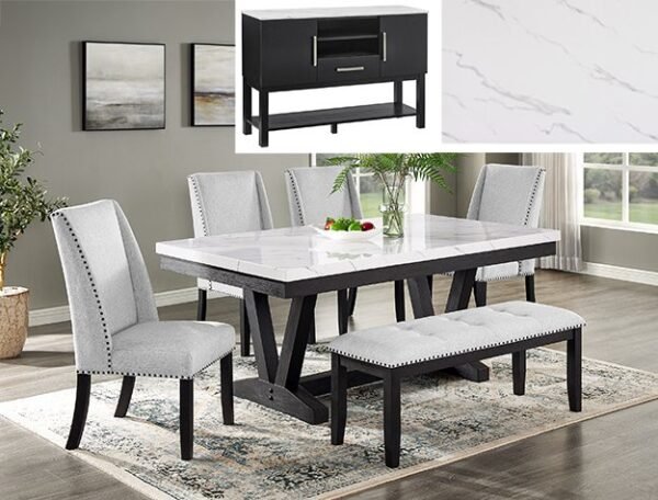 1319-6P-SB.jpg 1319-6P-SB VANCE FAUX TBL/WING CHAIRS,BENCH