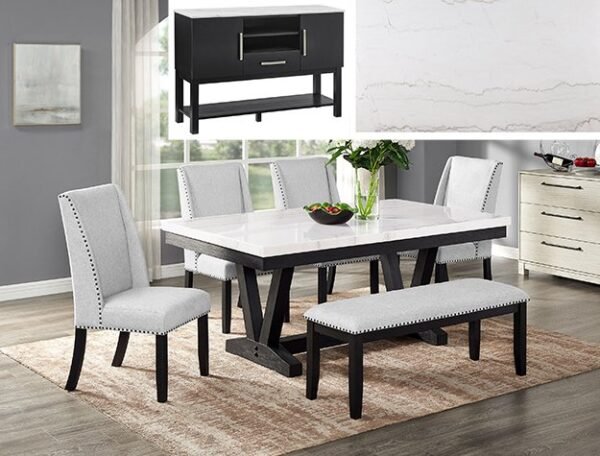 1320-6P-SB.jpg 1320-6P-SB VARLEY MARBLE TBL/WING CHAIRS,BENCH