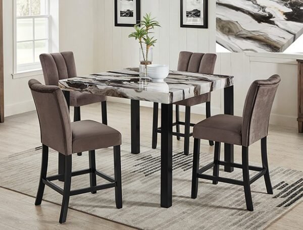 1720.jpg 1720-5P VEGA FAUX MARBLE CT HT DINING