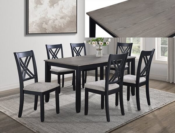 2430SET-LG.jpg 2430SET-LG ELOISE 7-PK DINETTE SET LIGHT GREY