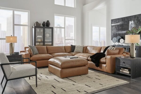 30901-64-46-2-77-65-08-t989-pillow_orig.jpg Ashley 309-01 - 5PC Genuine Leather Sectional Set