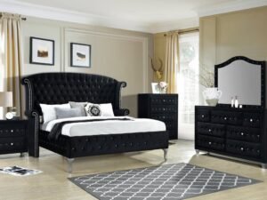 Diamond Palace Black 5PC Bedroom Set - Queen, King