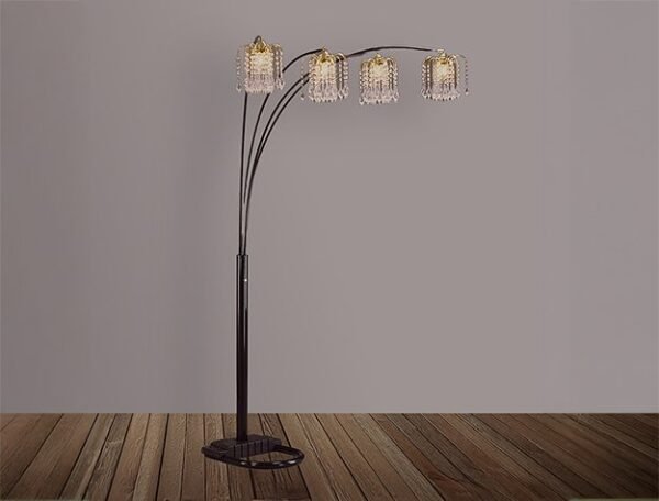 4893BK RAIN DROP ARC LAMP 84"H BLACK