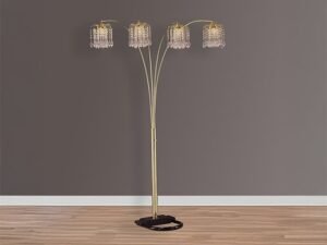 4893G RAIN DROP ARC LAMP 84"H GOLD