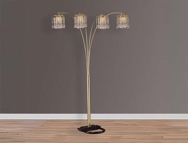4893G.jpg 4893G RAIN DROP ARC LAMP 84"H GOLD