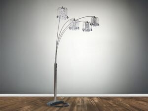 4893PEW RAIN DROP ARC LAMP 84"H PEWTER