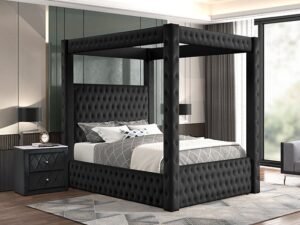 5114BK.jpg 5114BK ANNABELLE CANOPY BED BLACK