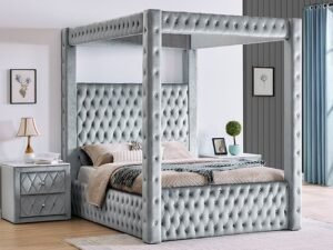 5114GY.jpg 5114GY ANNABELLE CANOPY BED GREY