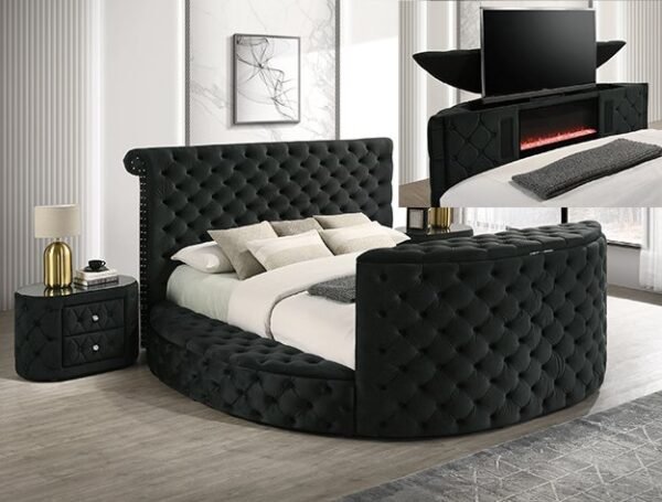 5212BK.jpg 5212BK VOLTARE FIREPLACE/TV LIFT BED BLACK