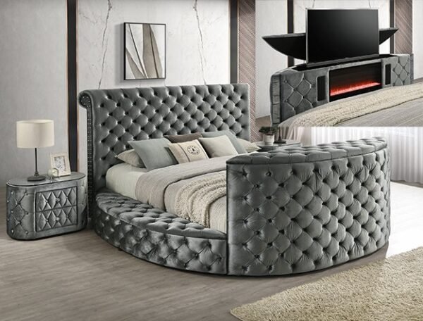 5212GY.jpg 5212GY VOLTARE FIREPLACE/TV LIFT BED GREY