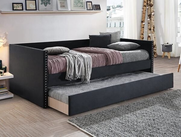 5321BK.jpg 5321BK-SET SADIE BLACK VELVET DAYBED