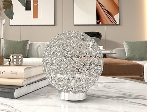 6262T-2.jpg 6262T-2 CRYSTAL GLOBE TABLE LAMP