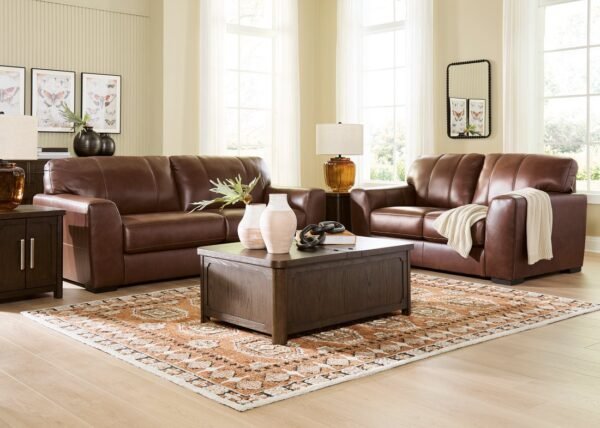 Ashley 729-07 Sofa & Loveseat Set (TOP-GRAIN)