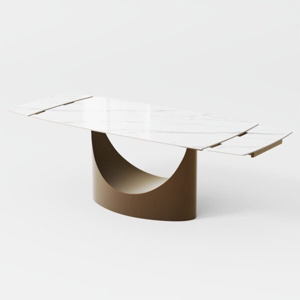Aman 71"-95" Table (Glossy White)