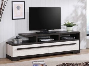 B8162-9.jpg B8162-9 REMINGTON TV STAND CHALK/EBONY