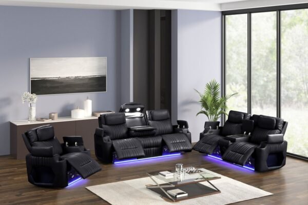 Nancy 3PC Recliner Set Black (SOLD OUT)