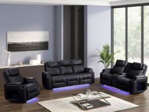 Nancy 3PC Recliner Set Black (SOLD OUT)