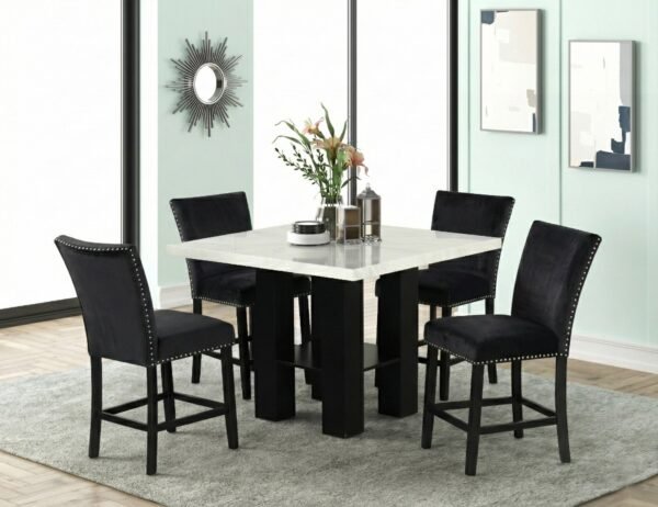 D523-Vlevet.jpg Granada Dining 5 PC Set Black