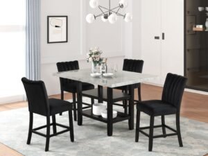 D527.jpg Ayla Dining Set (White & Black) *5pc Only