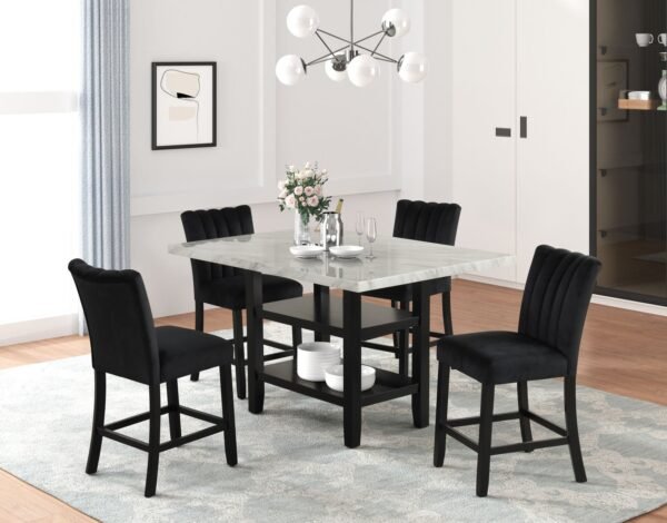 Ayla Dining Set (White & Black) *5pc Only