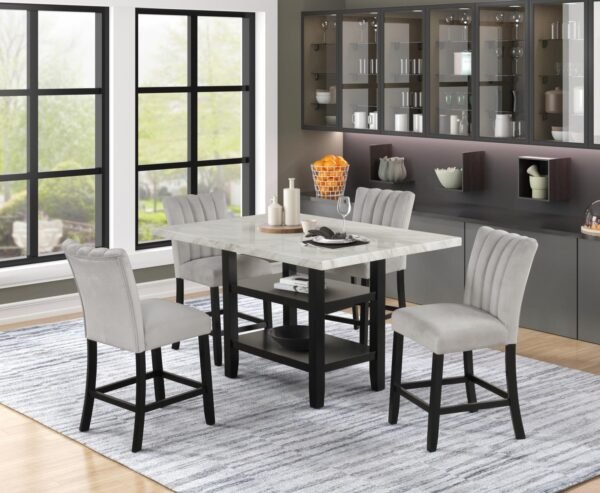 Ayla Dining Set (White & Grey)