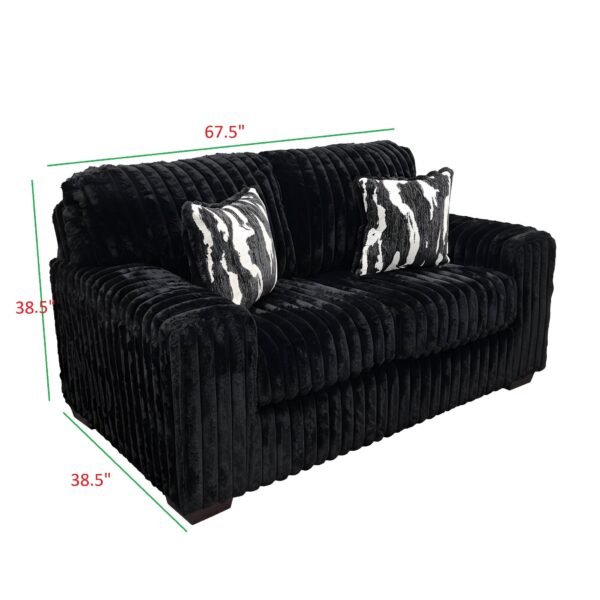 S319 Sofa and Loveseat (Black)