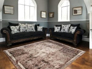 Helen Sofa and Loveseat Black