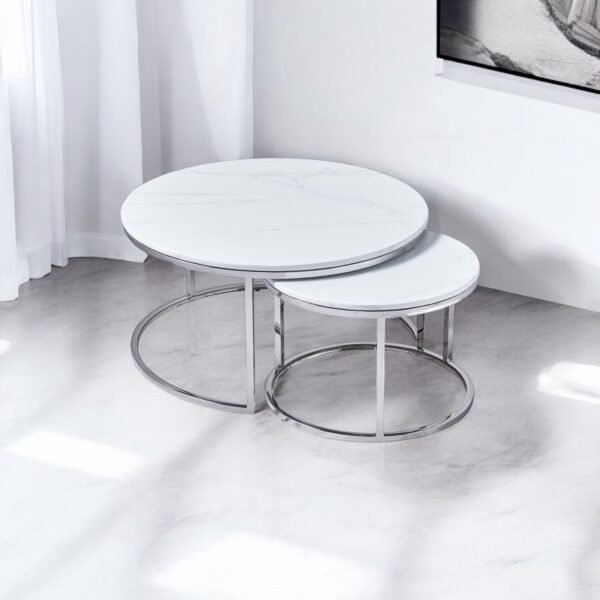 Tanner Round Nesting Table - Silver (SOLD OUT)