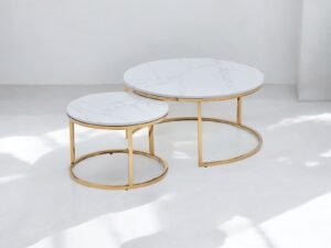 Tanner Round Nesting Table - Gold