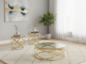 Mendoza 3PC Coffee Table Set - Gold
