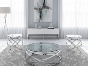 Mendoza 3PC Coffee Table Set - Silver