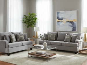 Sofa & Loveseat Jumba Grey (Oversized)