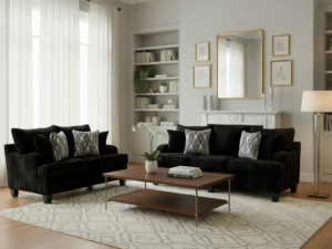 Sofa & Loveseat Jumba Black (Oversized)