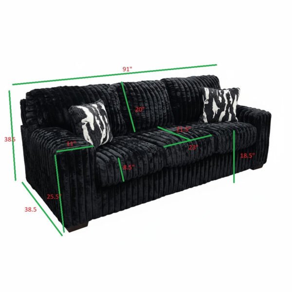S319 Sofa and Loveseat (Black)