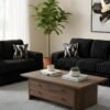 S319 Sofa and Loveseat (Black)
