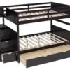 BB50 FULL/FULL Bunk Bed w/Twin Trundle + Staircase Storage