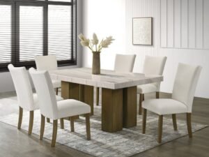 Capri10 - (GENUINE MARBLE) Table & 6-Chairs