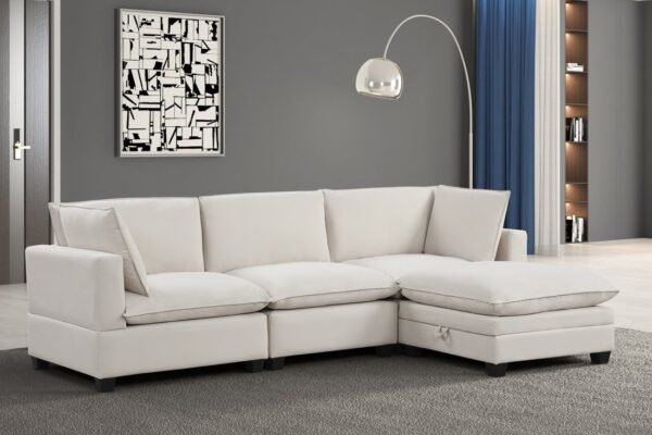 Cloud2 Cream Velvet Modular Sectional