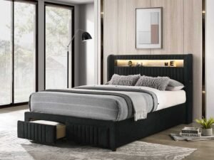Cupid Black Platform Bed - Twin, Full