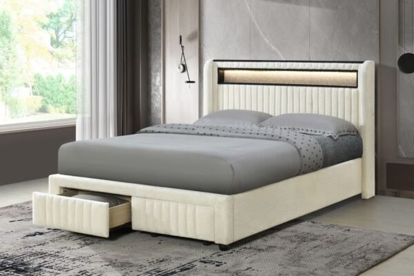 cupid-white_orig.jpg Cupid Beige Platform Bed - Twin, Full