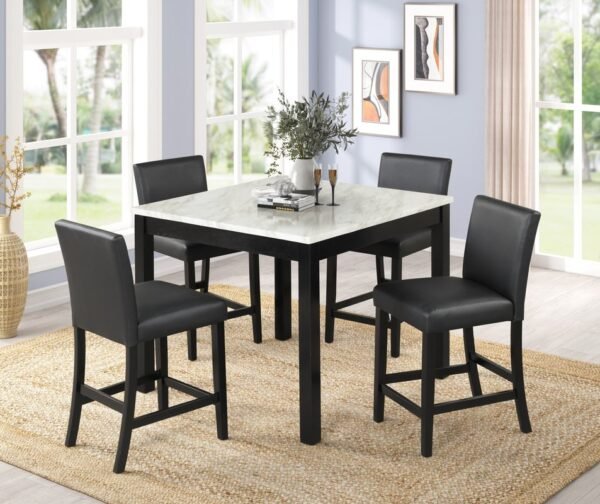 dior-pu_orig-1.jpg Dior PU - Black Pub Table + 4 Chair Set