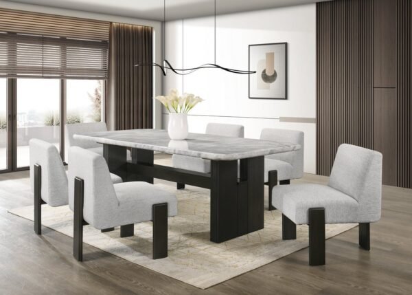 Diva- (GENUINE MARBLE) Table & 6-Chairs