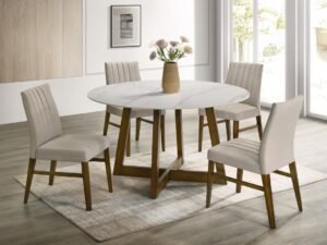 ENZO20 Dark Oak Dining Table + 4 Chair Set