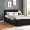 MAYA - Black Twin, Full Platform Bed w/ Trundle