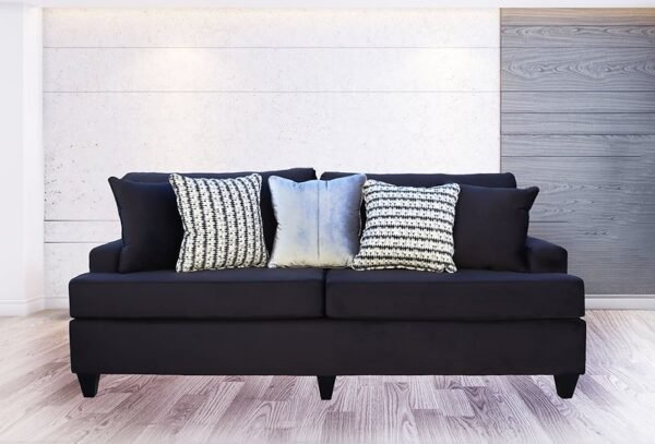 Sofa & Loveseat Ritz Black (Velvet, Oversized)