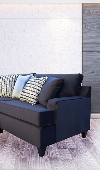 Sofa & Loveseat Ritz Black (Velvet, Oversized)