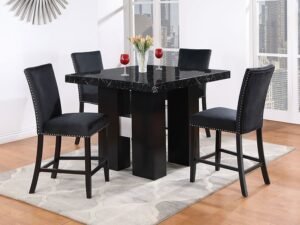 Camila 5PC Dining Set Black Top/Black (SOLD OUT)