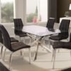 Rectangle Dining Set with Black Chairs 7PC